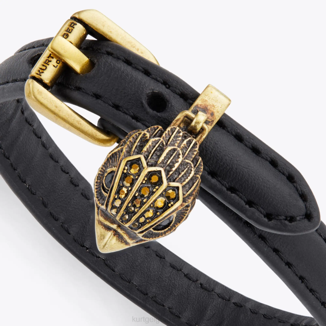Kurt Geiger mujer pulsera de cuero con águila de Londres 2LPR577 | accesorios negro
